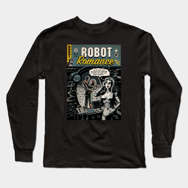 Robot Romance comic book Long Sleeve T-Shirt by Mr Campbell